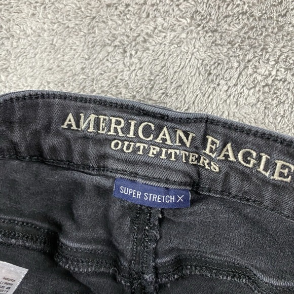 American Eagle Stretch Jeans Womens Size 2 Regular Black Super Hi Rise Jegging - Picture 10 of 16
